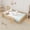 Natural, variant on Leumius Full Size Floor Platform Bed Frame with Fence and Door for Kids, Montessori Floor Bed Frame with Support Slats for Toddlers White