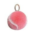 thumbnail image 2 of Fluffy Tennis Ball Keychain – Cute Plush Sports Key Ring, Soft Pompom Bag Charm for Backpack, Purse, Gifts, 2 of 5