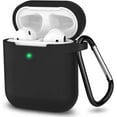 thumbnail image 1 of AirPods Case, Full Protective Silicone AirPods Accessories Cover Compatible with AirPods 1&2 Wireless and Wired Charging Case(Front LED Visible),Black, 1 of 8