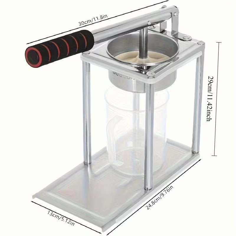 Heavy-Duty Manual Citrus Juicer - Stainless Steel 304 Lever-Press Juicer for Orange, Lemon, and Grapefruit with Pulp Strainer, Easy-Clean Design for Fresh Homemade Juice
