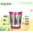 thumbnail image 4 of Vaso de acero inoxidable para niños, bonito vaso pequeño con tapa y pajita de silicona, 4 of 6