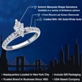 thumbnail image 2 of Gem Stone King 10K White Gold Lab Grown Diamond Engagement Ring for Women | 0.64 Cttw | Marquise 8X4MM | Gemstone April Birthstone | Size 5, 2 of 6