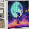 thumbnail image 6 of Orinice Surreality Stars Clouds Bathroom Decor Set with Hooks, Colorful Luxurious Graphic Print Polyester Fabric Shower Curtain Set 60x72, 6 of 7