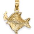 thumbnail image 4 of 14K Yellow & Rhodium With White 2-D Fish Bubbles Charm (11.6 X 14.2) Made In United States k9401, 4 of 5