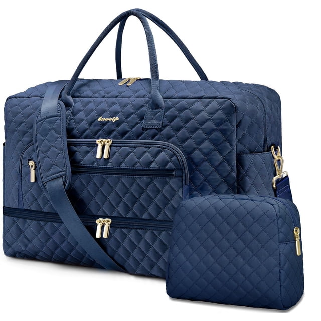 Bolsa de viaje LUOCIP de gran capacidad de 35 litros con bolsillo húmedo, color azul marino