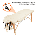 thumbnail image 6 of Yaheetech 2 Sections Adjustable Massage Table Folding Massage Bed with Headrest/Armrest/Hand Pallet, Cream, 6 of 14