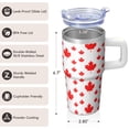 thumbnail image 3 of 20oz Geometric Stainless Steel Insulated Tumbler, Travel Coffee Mug with Handle, Double Wall Leak-Proof Design, 3 of 5