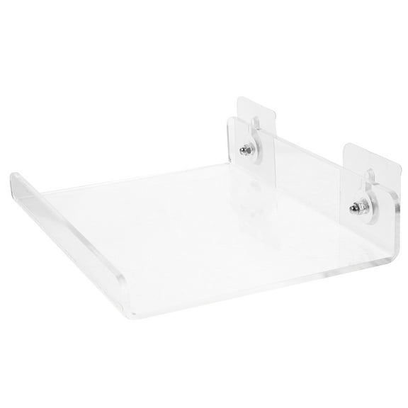 HOMEMAXS Clear Wall Mounted Storage Shelf Acrylic Bathroom Rack for Organization Simple Elegant Finish