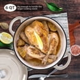 thumbnail image 5 of Coliware 6 Quart Enameled Cast Iron Dutch Oven with Lid, Round Dutch Oven Pot with Dual Handles - Khaki, 5 of 7