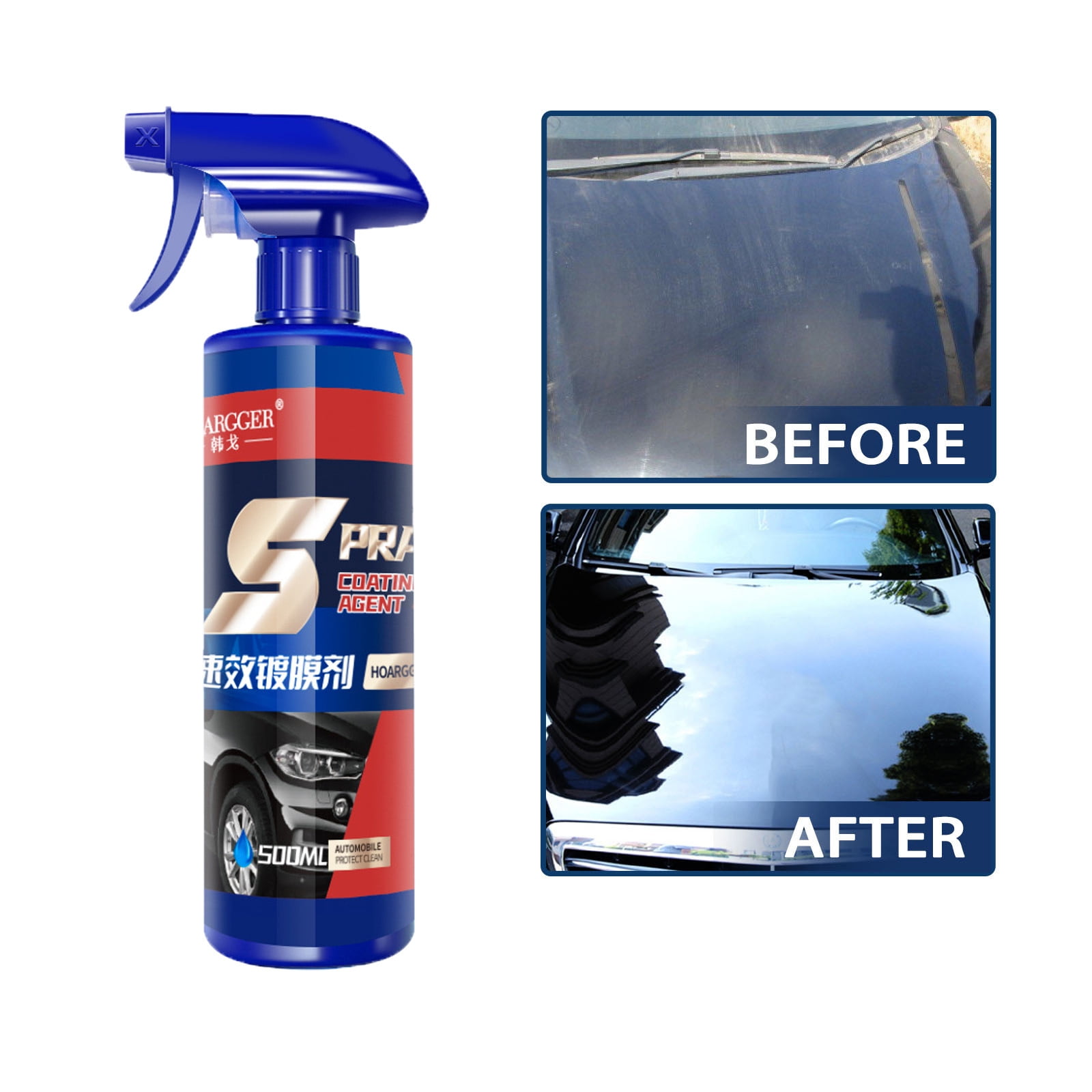 Fast-acting Coating Spray,Liquid Ceramic Spray Coating Top Coat Quick  Nano-Coating Auto Spray Wax 500ML
