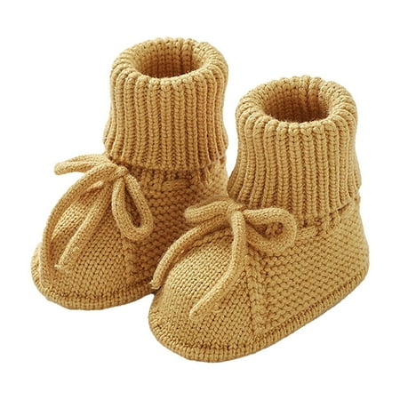 

PANGF Sports for Children s Shoes Baby Booties Sock Shoes Hand Knitting Crochet Boy and Girl Cozy Shoes Solid Color Cute Bow Wool Knitted Toddler Shoes Floor Socks