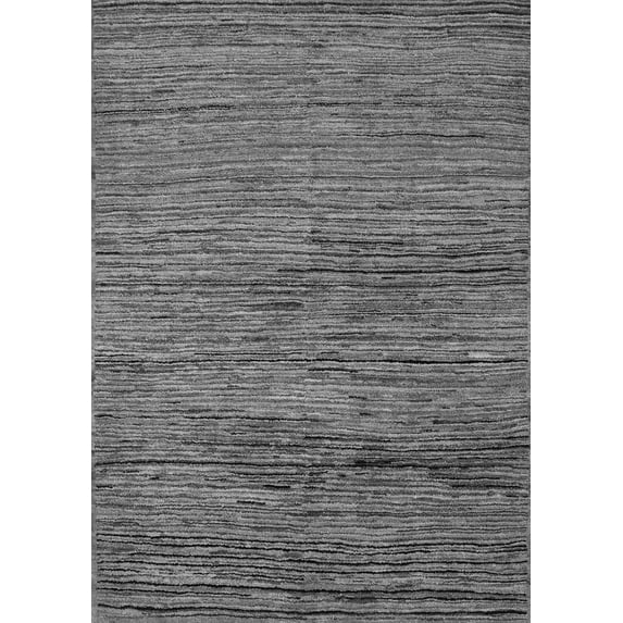 Ahgly Company Indoor Rectangle Abstract Gray Modern Area Rugs, 2' x 5'