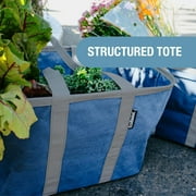CleverMade Foldable Reusable Shopping Bag, 30L Collapsible EcoBasket Tote, Shadow Gray/Midnight Black