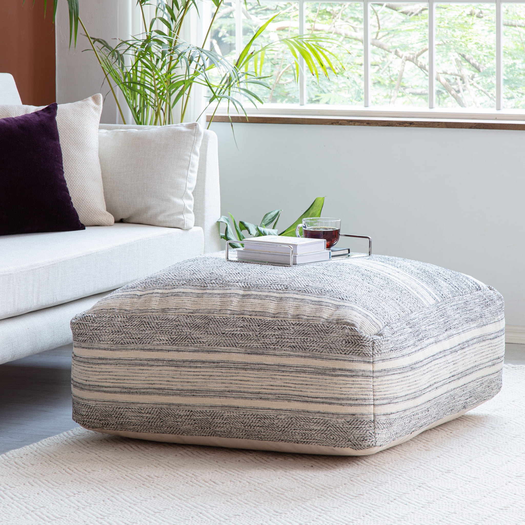 Anji Mountain Cotton Square Poufs