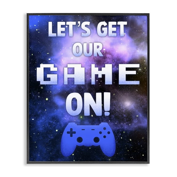 Stupell Industries Cottage Let's Get Our Game On Phrase Black Framed Giclee Art, 24 x 30, by Marcus Prime