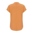 thumbnail image 4 of T-Shirts Femmes Plus Mode Décontractée Col en V Boutonné Manches Courtes avec Poches - Hontri, 4 of 5