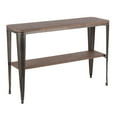 thumbnail image 2 of Oregon Industrial Console Table in Antique Metal and Espresso Wood-Pressed Grain Bamboo, 2 of 10