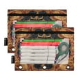 thumbnail image 2 of Retro Red Mandala 2 Pack Pencil Pouch for 3 Ring Binder Smooth Zipper Folders with Pockets Clear Window Pencil Case, 2 of 6