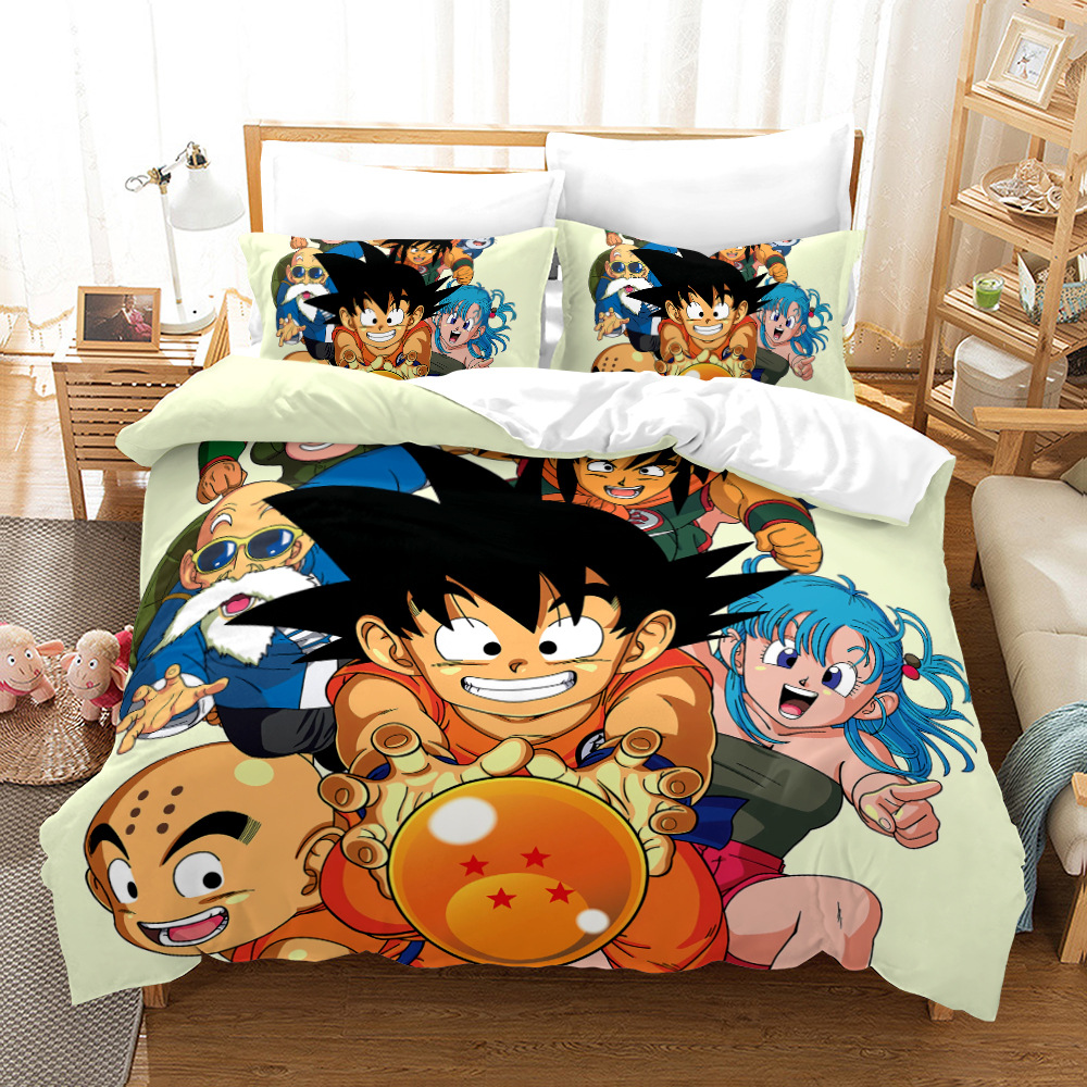 New 3D Anime Dragon Ball Z Comforter Bedding Set Twin Size Kawaii Cute