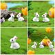 thumbnail image 2 of 40 mini figuras de conejo de resina, pequeños animales, adornos de bonsái, mini decoración de jardín, 2 of 5
