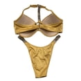 thumbnail image 2 of Victoria's Secret Swim Shine T-back Strap Push-Up Brazilian 2 Piece Bikini Set Gold 36B Medium NWT, 2 of 3
