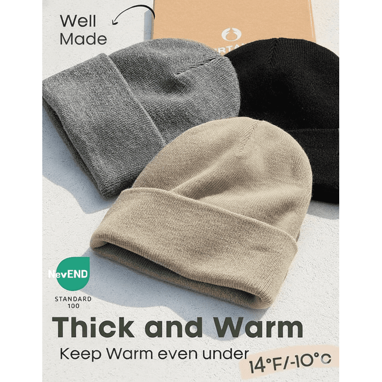 2 Pack Beanie Hats for Women & Men, Winter Hat Unisex  display picture 2