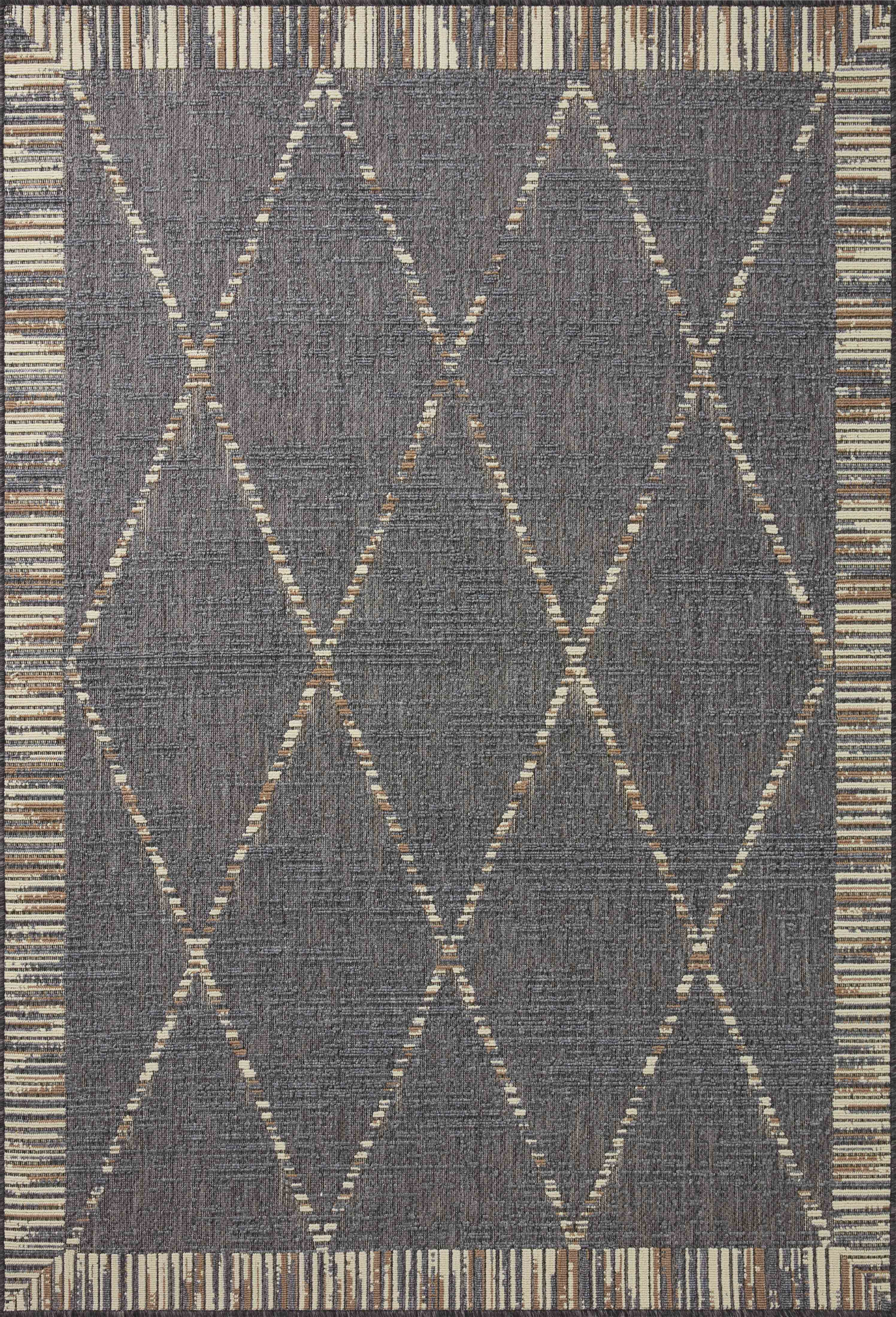Indoor Outdoor Loloi Rainier Slate / Multicolor 9'-2" x 12'-2" Area Rug