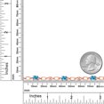 thumbnail image 3 of Gem Stone King 18K Rose Gold Plated Silver Swiss Blue Topaz and Round White Lab Grown Diamond Tennis Bracelet for Women (3.34 Cttw, Gemstone Birthstone, Oval 6X4MM, 7.25 inches), 3 of 4