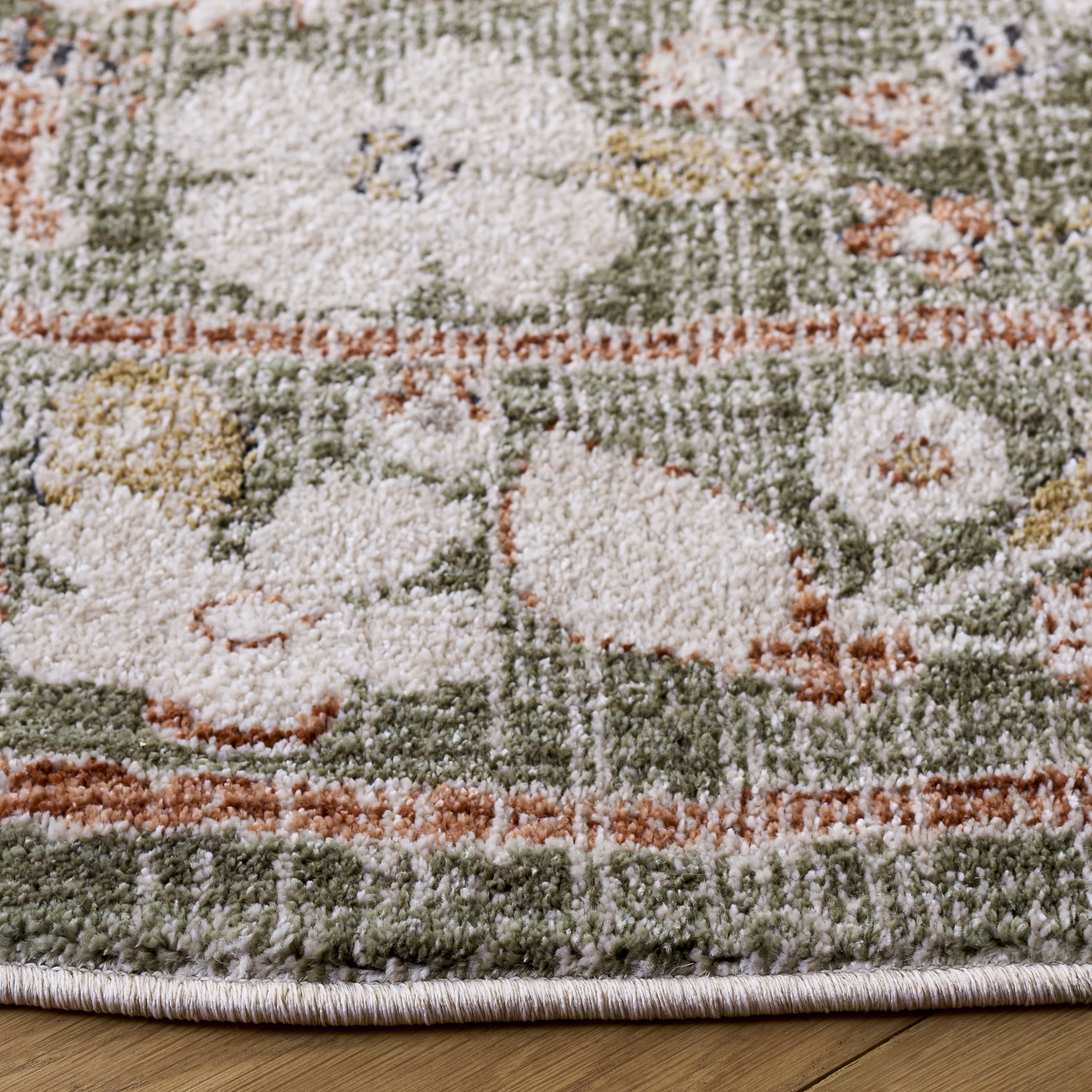Safavieh Grove Belize Floral Area Rug, Green/Ivory, 6'7" x 6'7" Round