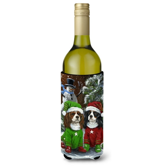 Carolines Treasures PPP3067LITERK 24 oz Cavalier Spaniel Snowman Christmas Wine Bottle Hugger