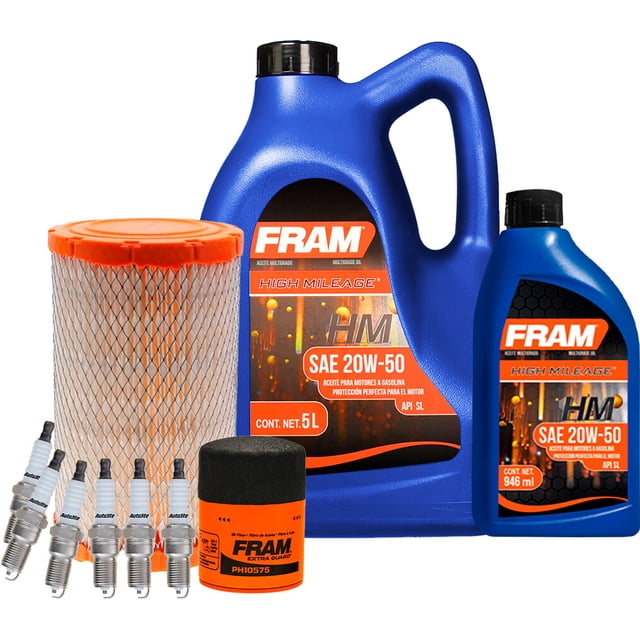 Kit De Afinación Con Aceite 20W50 Mineral, Bujías Cobre, Filtro De Aire Y Filtro De Aceite 10 Piezas Compatible con Mercury Mariner V6 3.0L DE 2009 A 2011