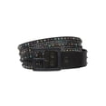 thumbnail image 2 of 1 1/2" Snap On Rectangular Tiny Multiple Turquoise Circle Studded Top Grain Leather Belt, 2 of 3