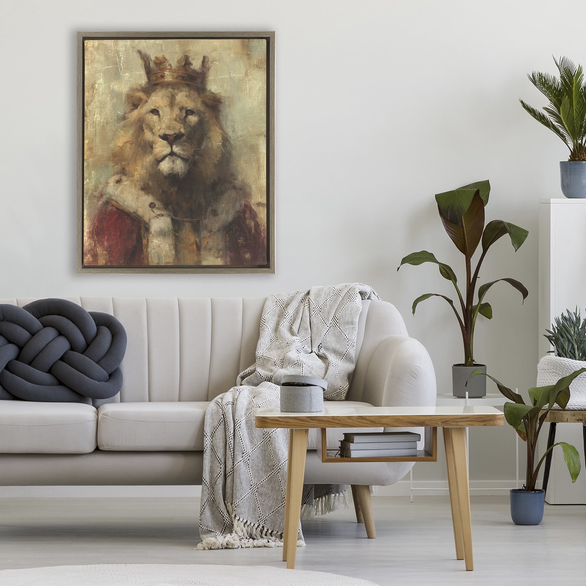 Stupell Industries Regal Lion Sovereign Brown Framed Floater Canvas Wall Art, design by Svetlana Aleynikova