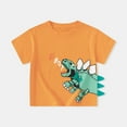 thumbnail image 2 of T-shirts Garçons Imprimé Dinosaure Mignon Manches Courtes Col Rond T-Shirt Respirant Tee-Shirt Enfant Garcon Orange 3 Ans-4 Ans, 2 of 4