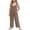 Khaki, variant on LYHaoo Girls Casual Jumpsuit Girls Summer Sleeveless Wide Leg Romper Jumpsuit Casual Loose Fit Jumpsuits With Pockets Pure Color Textured,Sizes 11-12 Years