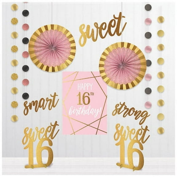 Sweet 16 'Blush' Room Decorating Kit (12pc)