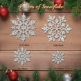 thumbnail image 3 of 36pcs Christmas Silver Snowflake Ornaments Plastic Glitter Snow Flakes Ornaments for Winter Christmas Tree Decorations Size Varies Craft Snowflakes, 3 of 7