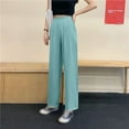 thumbnail image 5 of yunLXC Clearance Sale Casual Pants for Women 2025 New Women's High Waisted Straight Leg Casual Trousers women's casual pants with pockets elastic waist Green XL, 5 of 5