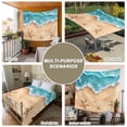 thumbnail image 6 of Ocean Beach Tapestry for Bedroom Wall Hanging Tapestry, Starfish Sea Waves Coastal Seaside Sand Ceiling Backdrop Tapestries Poster Blanket Wall Decor for Teens Room Living Room Dorm 59" x 79", 6 of 8