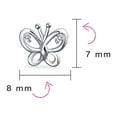 thumbnail image 4 of Bling Jewelry Womens Delicate CZ Stud Earrings with Butterfly Design in Sterling Silver, 4 of 5