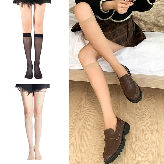 Socks for Women, FCLoft Dark Blue Soft Smooth Mid-Calf Socks Comfortable Breathable Daily Wear Stockings