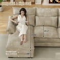 thumbnail image 3 of Wiilayok 110" U Shaped Cloud Couch Modular Sectional Couches for Living Room Fluffy Chenille Deep 4 Seat Sofa Set with Double Chaise & Memory Foam, Light Brown, 3 of 9