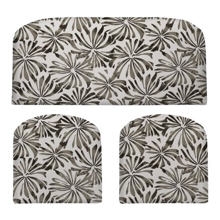 RSH Décor Indoor Outdoor 3 Piece Foam Wicker Cushion Set, Standard, Aria Matte Grey