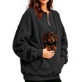thumbnail image 5 of Dweltoz Cat Carrier Sweatshirts Dog Pouch Sweatshirts Kangaroo Pocket Pet Care Long Sleeve Zip up Pullovers Mom Dog Carrier Tops Winter Warm Comfy Clothes,Black 2XL, 5 of 5