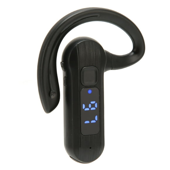 Bone Conduction Headphones, Single Ear Bone Conduction Headset, Digital Display Voice Control Answering Earphone For Sports Business Running Hiking Driving Bicycling Black