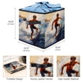 thumbnail image 3 of Surfing in Summer Large Capacity Foldable Storage Basket with Handle, 10.8"x10.5"x10.6" - Storage Bins, Storage Containers, 3 of 6
