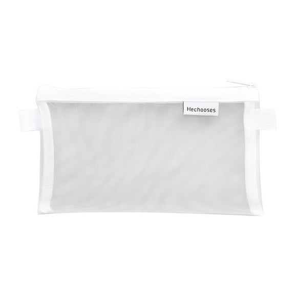 VBXOAE Mesh Zipper Pencil Pouch 3 Ring Binder Pouch Mesh Pencil Case Double Layers Zippered Pencil Pouch Multifunctional Pen Bag Organizer Storage Bag Binder Cosmetic Bag White