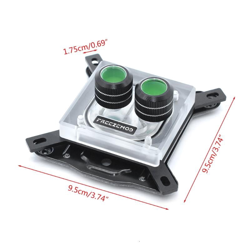 Computer G1/4 Thread Waterblock Acrylic+Copper Water Cooling CPU Cooler Radiator