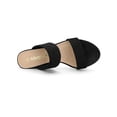 thumbnail image 4 of BLISSFUL STEP Women's Shoes Dual Straps Mid Chunky Heel Slide Sandals Black 7.5, 4 of 8