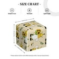 thumbnail image 4 of Kdxio Gnomes Bees And Sunflowers Print Tissue Box Cover,Square Decorative PU Leather Facial Paper Case Organizer Holder Dispenser for Bathroom,Night Stands,Desk,Car 5.2''X5.2''X5.2'', 4 of 8